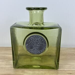VTG 60’s SKRUF GLASBRUK Sweden art glass DECANTER bottle designer Hellsten 5”